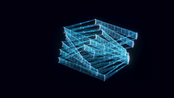 Book Set Hologram Rotating 4k alt