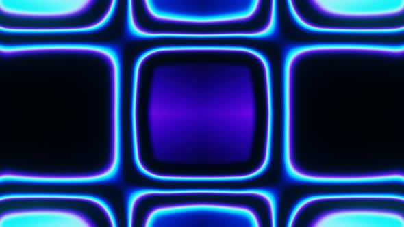 Coloured Blue and Purple Neon Cubes Changing Scale Vj Loop Animation