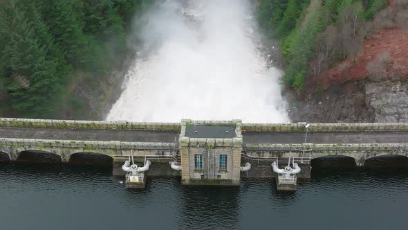 Hydroelectric Power Station Pumping Water Through a Dam Slow Motion