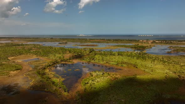 Aerial Video Savannas Preserve State Park Port St Lucie Fl