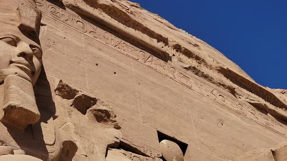 Aswan, Egypt : Great Abu Simbel temple of Pharaoh Ramses II in southern Egypt in Nubia next to Lake