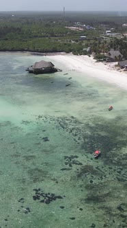 Vertical Video of the Ocean Near the Coast of Zanzibar Tanzania