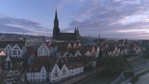 Ulm Minster Sunrise with Drone