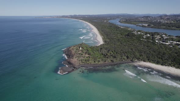 Fingal Heads On The Tweed Coast In Northern New South Wales, Australia - aerial drone shot