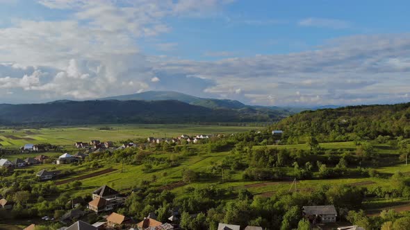 The Ukrainian Village in the Mountains Countryside Landscape Carpathian