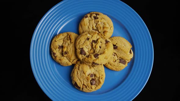 Cinematic, Rotating Shot of Cookies on a Plate - COOKIES 356