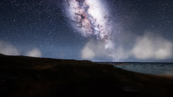 Milky Way Galaxy Over Tropical Island alt