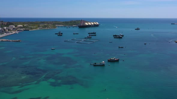 Aerial view of the city Marsaxlokk in Malta