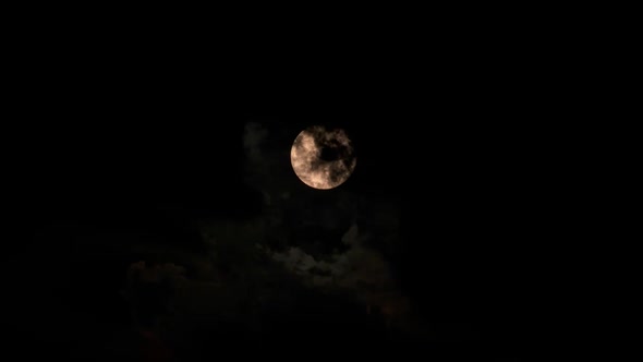 Moon in Dark Night Sky Natural Background