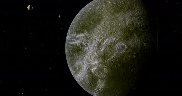 Satellite Dione in the Outer Space alt