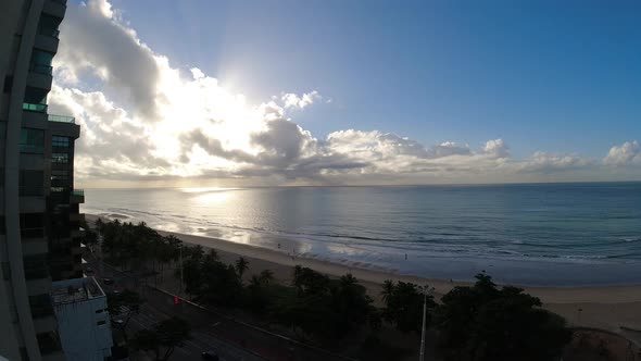 Skyline tropical beach footage clouds timelapse weather.