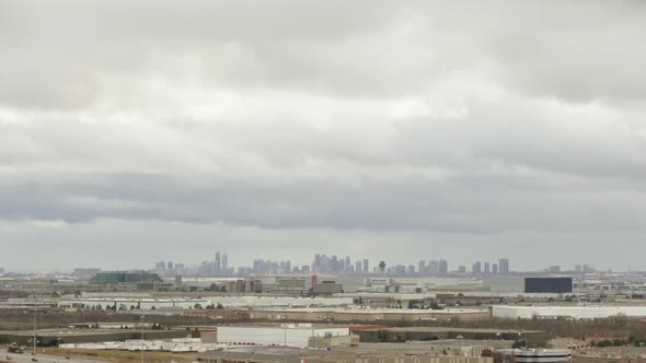 cloudy weather over the city of Toronto, Canada. timelapse from highview point