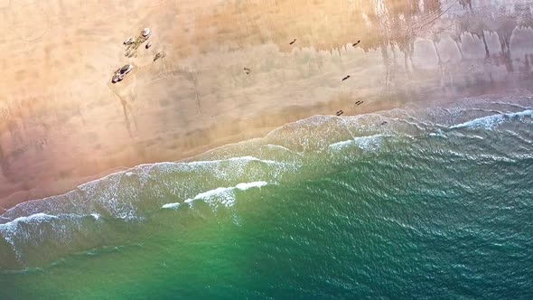 Overhead Drone Footage of Beach