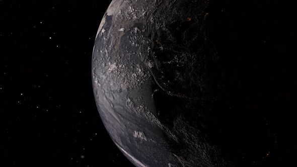 Planet Earth In Space Against The Background Of Stars 4K