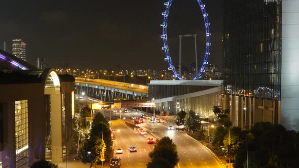 Time lapse of Building in Singapore city