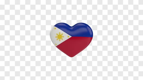 Philippines Flag on a Rotating 3D Heart
