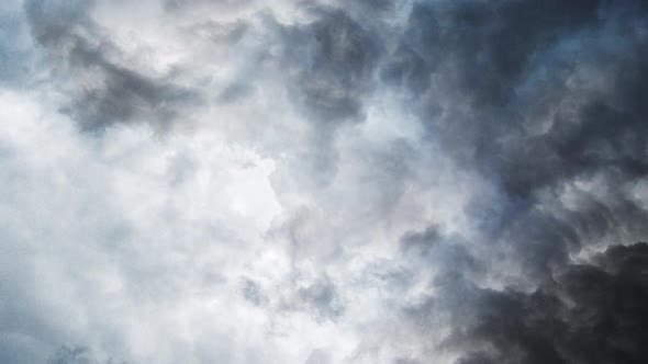 thunderstorm, lightning strikes in the dark sky