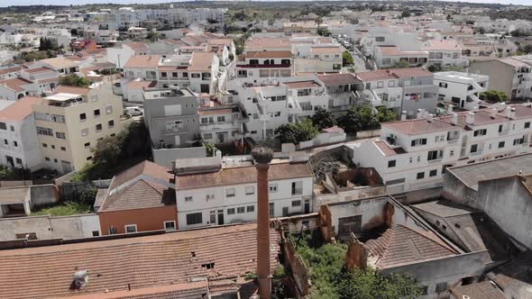 European Architecture of Buildings in Beautiful City of Mexilhoeira da Carregação, Portugal