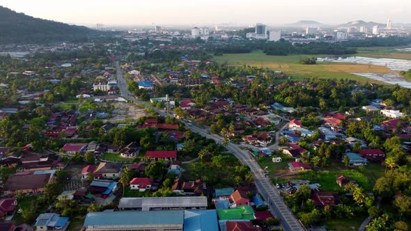 Aerial move at Tanah Liat Malays village