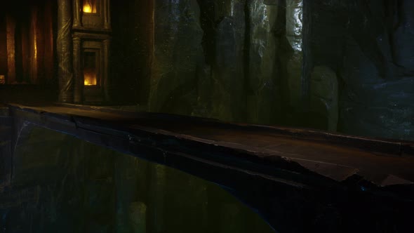 Old Stone Bridge in Underground World alt