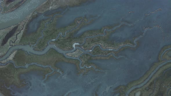 Aerial view of Scheldt river, Nieuw-Namen, The Netherlands.