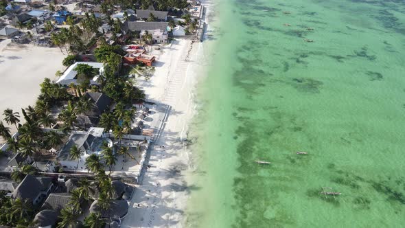 Zanzibar Tanzania  Aerial View of the Ocean Near the Shore of the Island Slow Motion