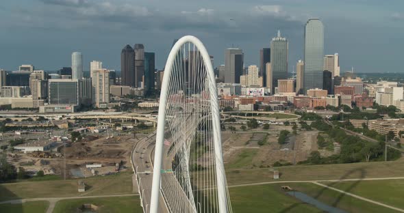Establishing aerial shot of downtown Dallas