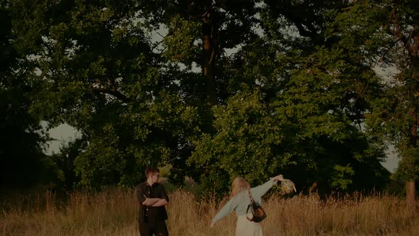 Emotional Love Concept  Young Hippie Lovers Portrait