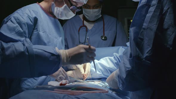 Surgeon Stitching Patient