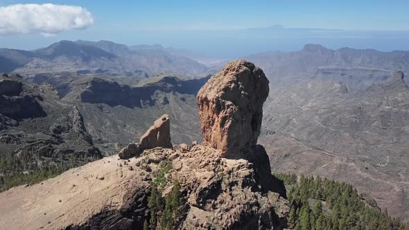 Aerial of Nublo Rock in Caldera of Tejeda, Gran Canaria