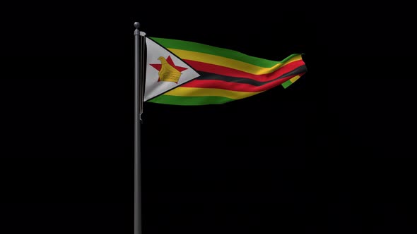 Zimbabwe Flag With Alpha 4K