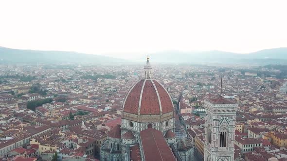 Aerial View on the City and Cathedral of Santa Maria Del Fiore