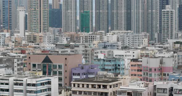 Hong Kong city with residential building