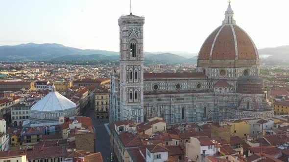 Aerial view of Santa Maria del Fiore, Florence, Italy.