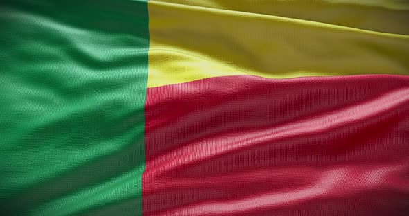 Benin waving flag 4K looped