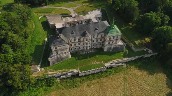The Flight Over Pidhirtsi Castle Offers a View of the Church of St