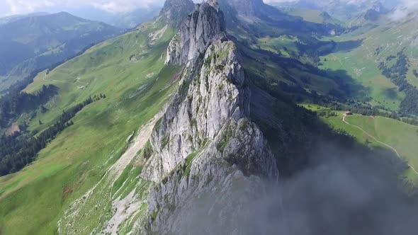 Aerial drone scenic mountain view.