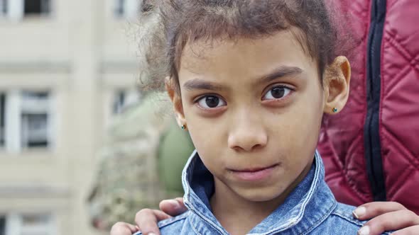 Little Arab Girl Posing for Camera