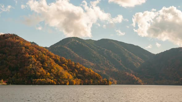 Mountain And Lake In Autumn