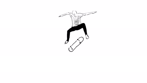 Turn In The Air On A Skateboard