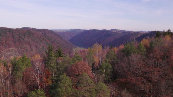 A Section of The Danube Loop in the Fall A Meandering Bend in the River