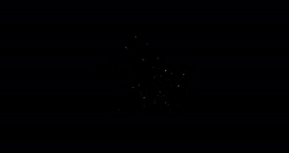 Fireworks against black sky at night 4k