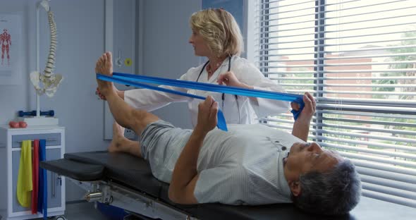 Physiotherapist at work in a hospital