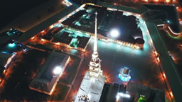 Aerial View of Peter and Paul Fortress, St Petersburg, Russia