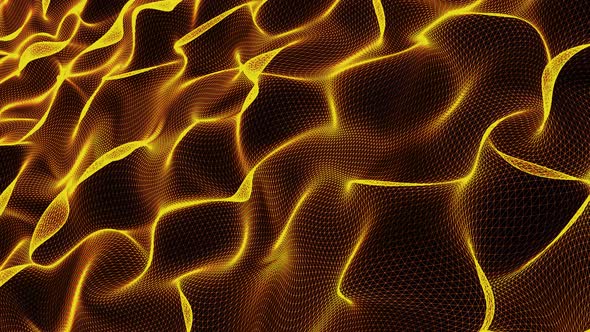 Gold Genesis Wave Abstract Background Animation