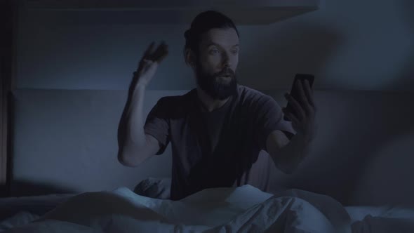 Video Blog Night Online Influencer Phone in Bed