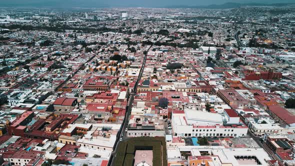 Aerial view of Queretaro main plaza in Mexico