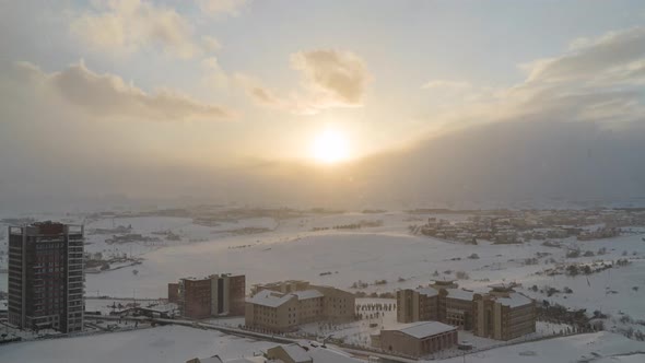 Snowfall Sunset timelapse