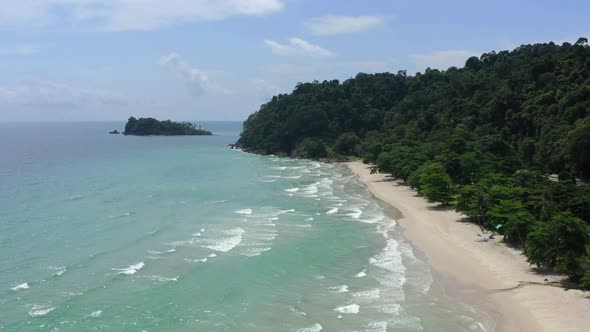Aerial View of Lonely Beach in Koh Chang Trat Thailand