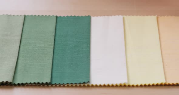 Colorful Fabric Samples Closeup